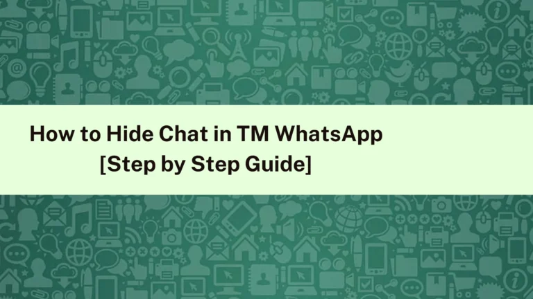 How to Hide Chat in TM WhatsApp [Step by Step Guide]